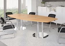 Konferenztisch Multi 280x130cm Tellerfüße Chrom Besprechungstisch 8-10 Personen