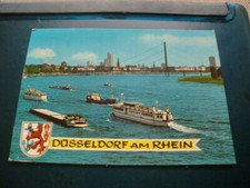 Ansichtskarte - Düsseldorf am Rhein - Rheinansicht mit Oberkasseler Brücke - bes