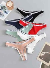 Damen String Tanga Set 6er Spitze String Panty Baumwolle Unterwäsche M38