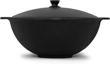 Mit RISS Kazan Kazan Usbekisch aus Gusseisen INNEN GLATT  mit Alu-Deckel 12 L  