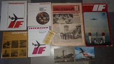DDR Interflug Karten Prospekte 9 teilig selten 1974 / 75 BORDKARTE FLUGPLAN