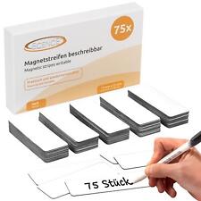 75 Magnetstreifen beschreibbar Etiketten Magnete Schilder Weiss 75x25mm