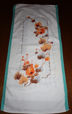 Chinesisches Handtuch-DDR-60iger-70iger Jahre-Blätter/Blumen