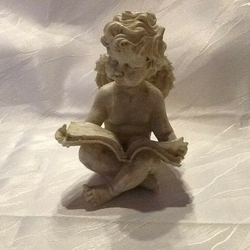 Engel mit buch - buch,, antik
