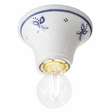 Ferroluce Wandlampe Deckenleuchte Trieste Weiß Ø10cm max. 60W E14 Keramik