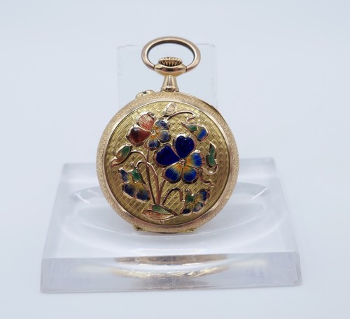 Antike florale gold taschenuhr - gold,