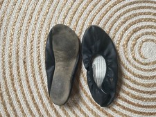 IWA Gymnastik Turnschläppchen Ballettschuhe Schläppchen Gr 42 Schwarz Leder