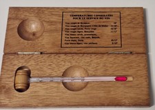 Vintage Französisches Wein Thermometer -  Temperaturen de Service Du Vin