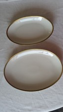 2 Eschenbach Bavaria Germany Servierplatten oval Goldrandmuster meanderartig top