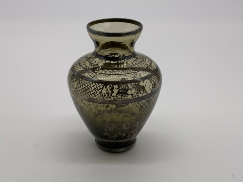 Bemalte glas vase silberdekor - glas,