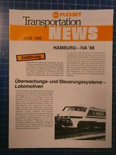 Plessey Transportation News June 1988 Hamburg IVA '88 Faltblatt H10580