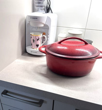 Emaille Gusseisen oval Kochtopf Schmortopf  induktion mit Dunstzopfen im Deckel