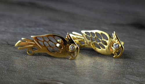 Ohrringe gold 333 papagei - gold,