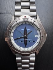 Vintage Herren-Armbanduhr Maui Wowie – Edelstahlarmband – Blaues Zifferblatt