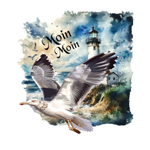 Leuchtturm mit möwe - mit,
