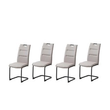 Schwingstuhl 4er Set PU cappuccino DannyP Freischwinger Esszimmerstuhl