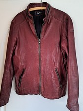 tigha Herren LederJacke BikerJacke Lederblouson Gr.L dunkelrot/rotbraun TOP!!