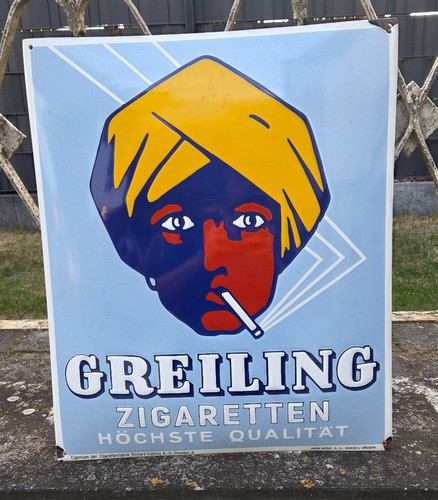 Top emailleschild greiling - top, --greiling