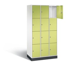 Spindschrank, Schulspind, 3 x 4 Fächer a 300 mm, Korpus Lichtgrau