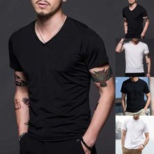 Männer Casual Plain Kurzarm V