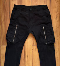 100%ORIG HELMUT LANG UTILITY CARGO HOSE PANTS H01HM205 GR.32 SCHWARZ CARGOHOSE