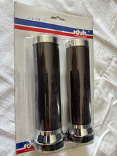 Top Lenkergriffe Chopper Echtleder + Chrom !!! NEU OVP für 22mm-Lenker