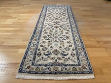 6248 "GEWASCHEN" Handgeknüpfter Nain Läufer mit Seide  195x71cm Orientteppich
