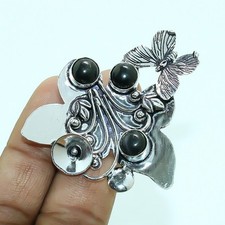 Schwarzer Onyx Edelstein Ring