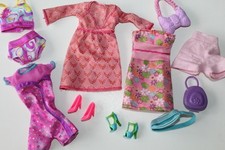 BARBIE KLEIDUNG 201 KLEID BIKINI BODY SHORTS GÜRTELTASCHE PUMPS SANDALEN TASCHE