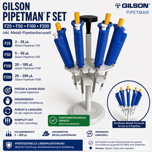 Gilson pipetman f25 f50 - pipetman, f100