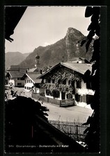 Oberammergau, Dedlerstraße mit Kofel, Ansichtskarte 