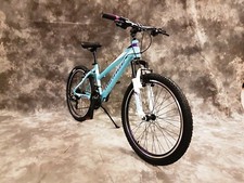 26 Zoll ALU Damen MTB Gefedert mit 21-Gang Shimano NEU 2666-Weiß--Türkis