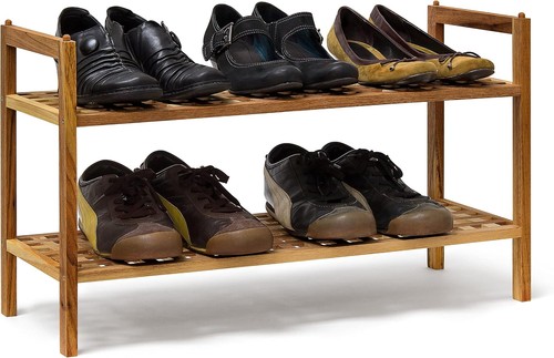 Relaxdays schuhregal walnuss - schuhregal, 2