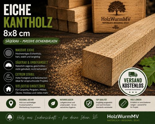 Eiche kantholz 8x8 - eiche, –