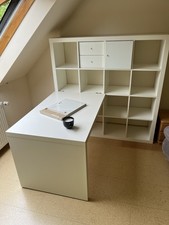 Kallax mit Schreibtischkombination und Einsätze mit Schublade und Tür
