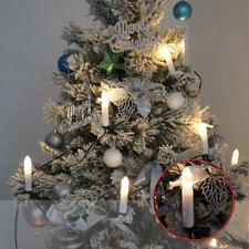 Lichterkette Weihnachtsbaumbeleuchtung 20 LED warm weiß Christbaum-Kerzen Xmas