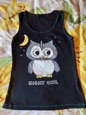 Damen Kleidung Gr S T-Shirt Top Blau Pyjama Night Owl Hot Cheri Nacht Eule 