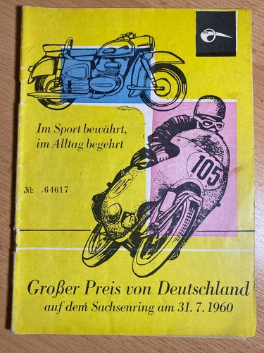Rennprogramm sachsenring 1960 - rennprogramm,