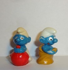 2x DIORAMAFIGUR Olympiade der Schlümpfe 1983 Sackhüpf- & Hüpfballschlumpf ORIG.