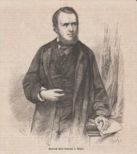 Heinrich Karl Ludolph von Sybel Deutscher Politiker Porträt Holzstich von 1862