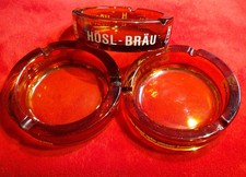 Aschenbecher im Dreierpack Werbung Brauerei alt groß und sehr schwer 