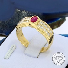 SONDERAKTION WERT 1.680,- Brillant 0,60 ct Rubin Ring 750 Gold 18k 18 KT 54 XXYY