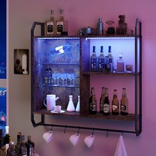 Wandregal Bücherregal mit RGB LED Beleuchtung Schweberegal Wandmontiertes Regal