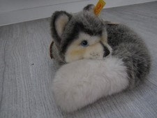 Steiff husky stofftier - steiff, liegend
