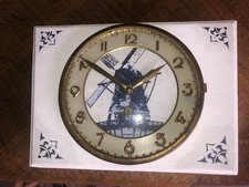 Küchenuhr Delfter Motiv 50 er Jahre Werk frisch geölt/gefettet Wanduhr Holland