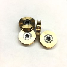 2x Umlenkrolle Seilrolle Rolle Ø 16 mm Messing, f. 2,5 mm Seil