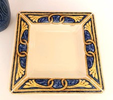 Tiffany Boutique Schale Made In Italy Obstschale Blau Gelb Vintage Teller 