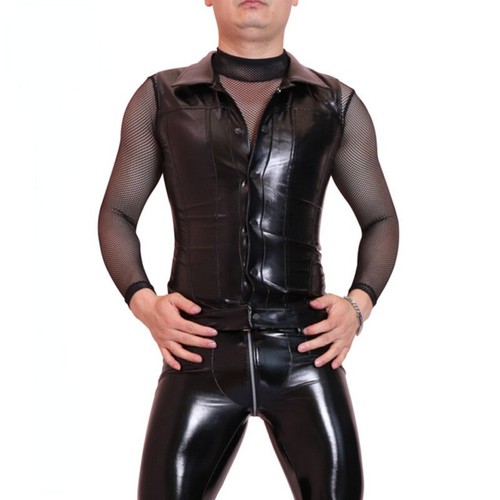 Herren kunstleder weste biker - kunstleder,