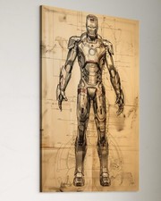 Iron man blueprint leinwand - man,