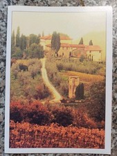 Gemälde Landschaft Häuser Toskana Klappkarte beschriftet